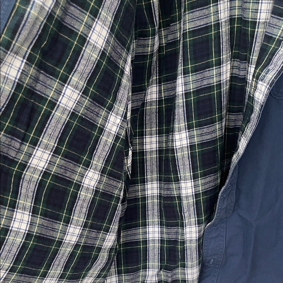 VINTAGE LL Bean Jacket Mens XL Tall Blue Canvas Chore Field Coat Plaid Lined - Picture 2 of 13